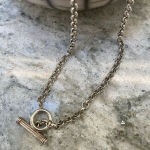 SLANE and SLANE Silver Rolo Toggle Chain Necklace